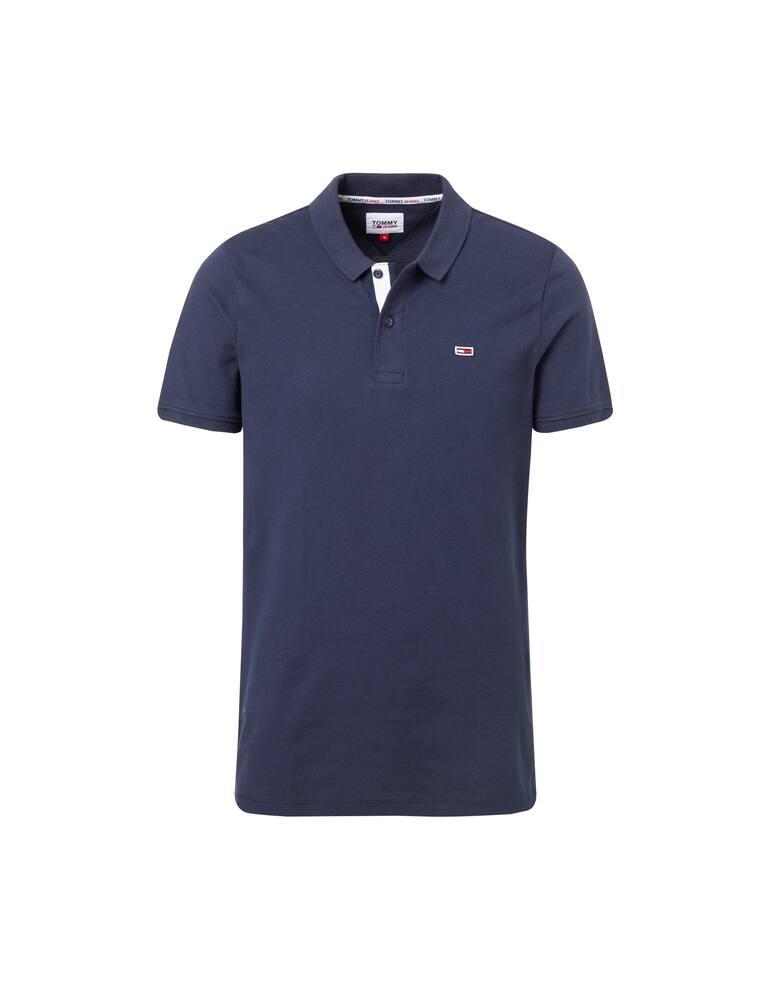 rinascente Tommy Jeans Tricolor stretch polo - blue