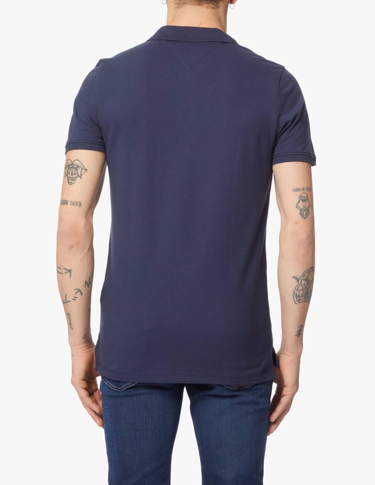 rinascente Tommy Jeans Tricolor stretch polo - blue