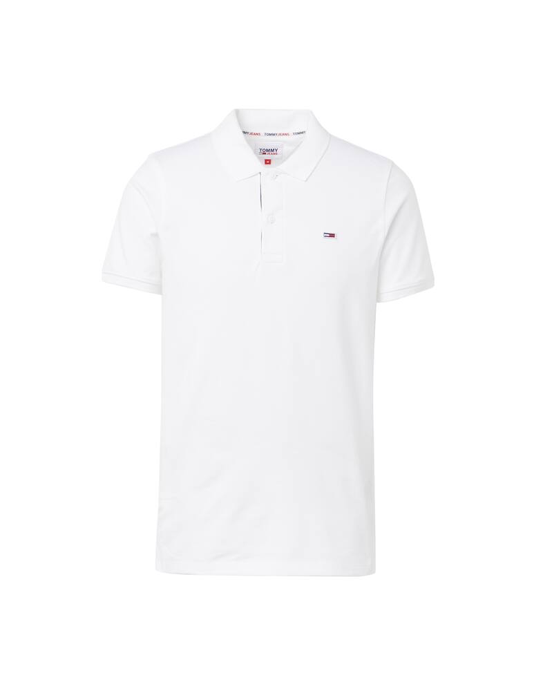 rinascente Tommy Jeans Polo manica corta tu stretch tricolor - bianco
