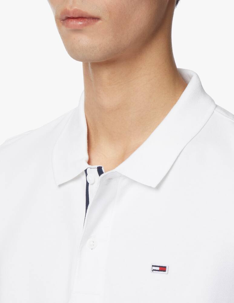 rinascente Tommy Jeans Polo manica corta tu stretch tricolor - bianco