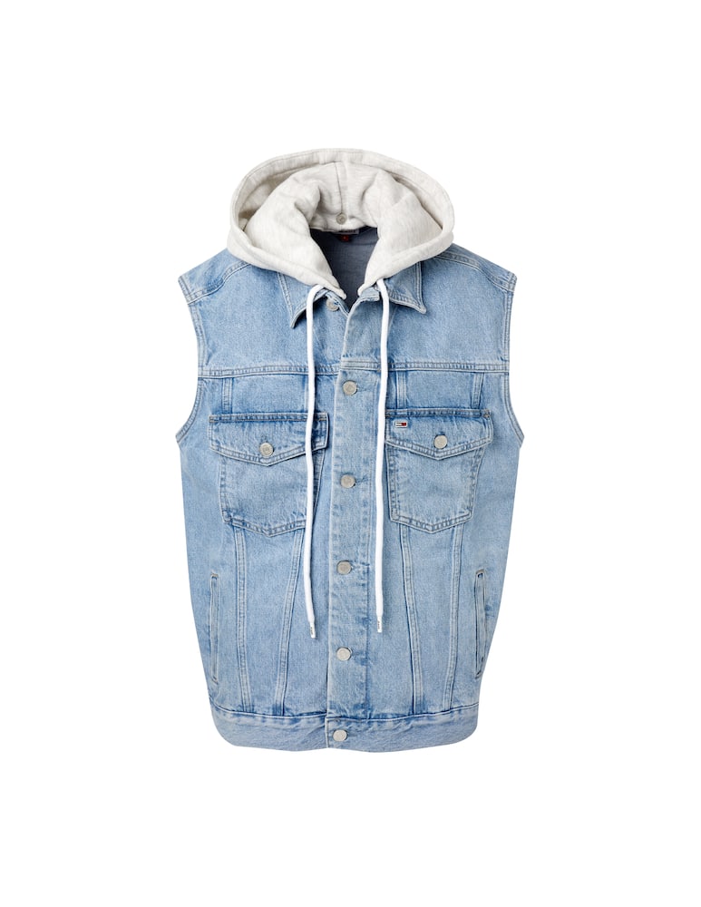 rinascente Tommy Jeans Gilet di jeans con cappuccio - blu