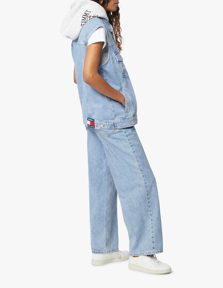 rinascente Tommy Jeans Gilet di jeans con cappuccio - blu