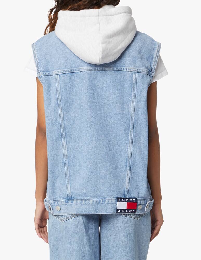 rinascente Tommy Jeans Gilet di jeans con cappuccio - blu