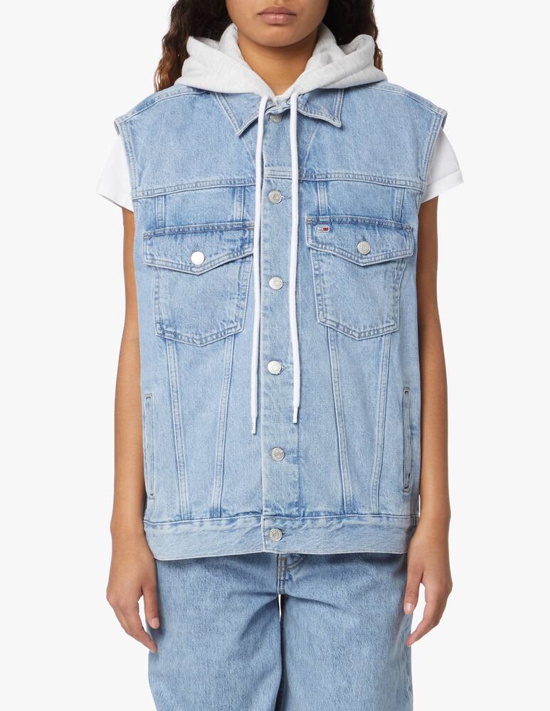Tommy Jeans Gilet di jeans con cappuccio - blu - immagine 1 Tommy Jeans Gilet di jeans con cappuccio - blu - immagine 1