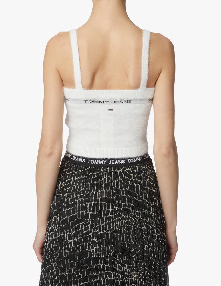 rinascente Tommy Jeans teddy cropped top - white