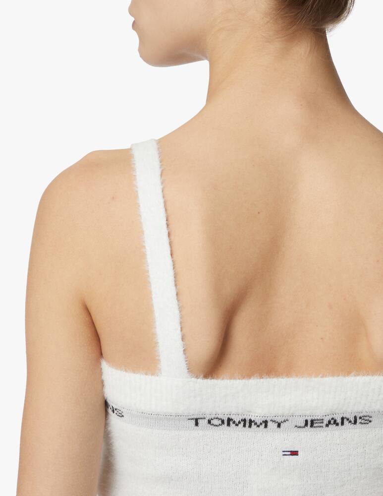 rinascente Tommy Jeans teddy cropped top - white