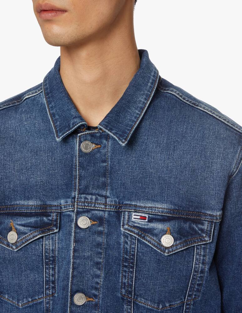 rinascente Tommy Jeans Medium washed denim jacket - blue