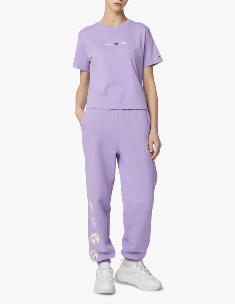 rinascente Tommy Jeans Cotton t-shirt with logo - lilac