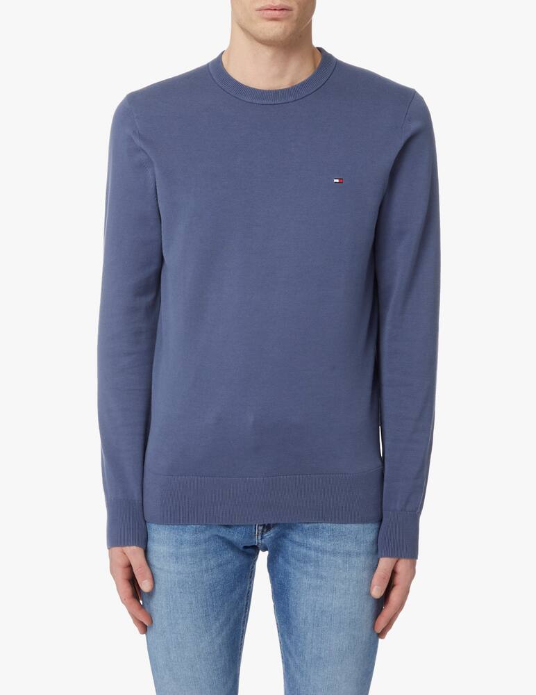 Tommy Hilfiger Maglia girocollo in cotone - blu - immagine 1 Tommy Hilfiger Maglia girocollo in cotone - blu - immagine 1