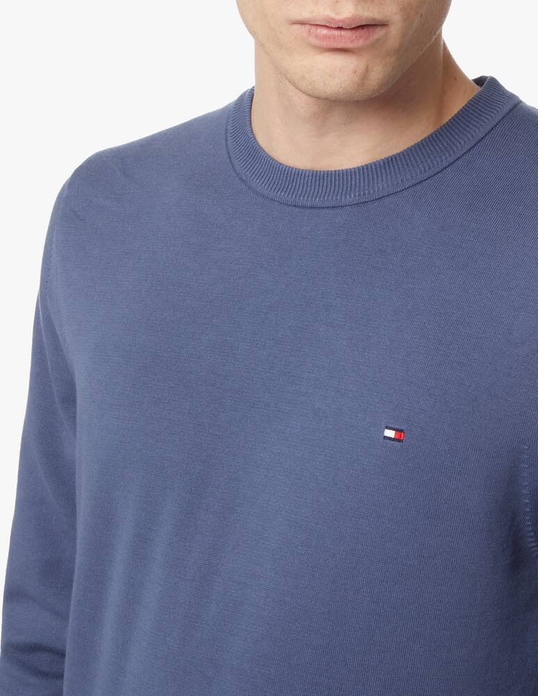 Tommy Hilfiger Maglia girocollo in cotone - blu - immagine 4 Tommy Hilfiger Maglia girocollo in cotone - blu - immagine 4