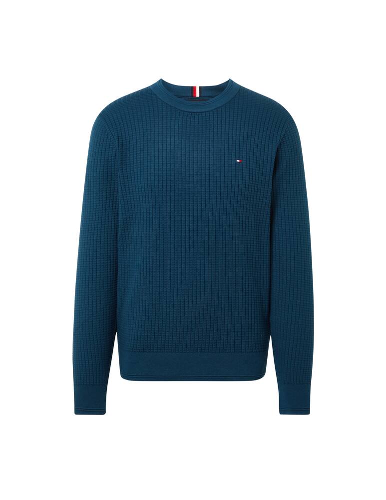 rinascente Tommy Hilfiger Maglia girocollo con trama grid - blu