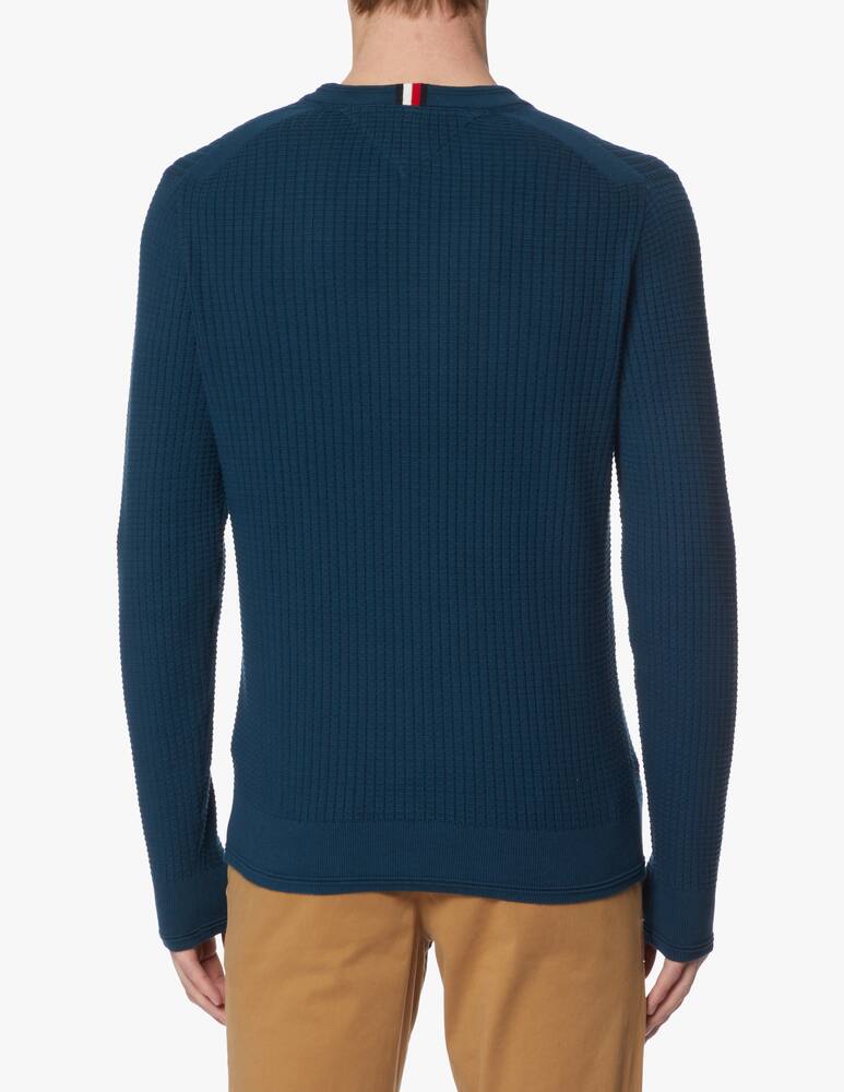 rinascente Tommy Hilfiger Maglia girocollo con trama grid - blu