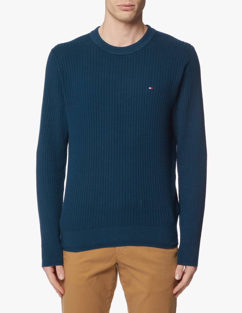 rinascente Tommy Hilfiger Maglia girocollo con trama grid - blu
