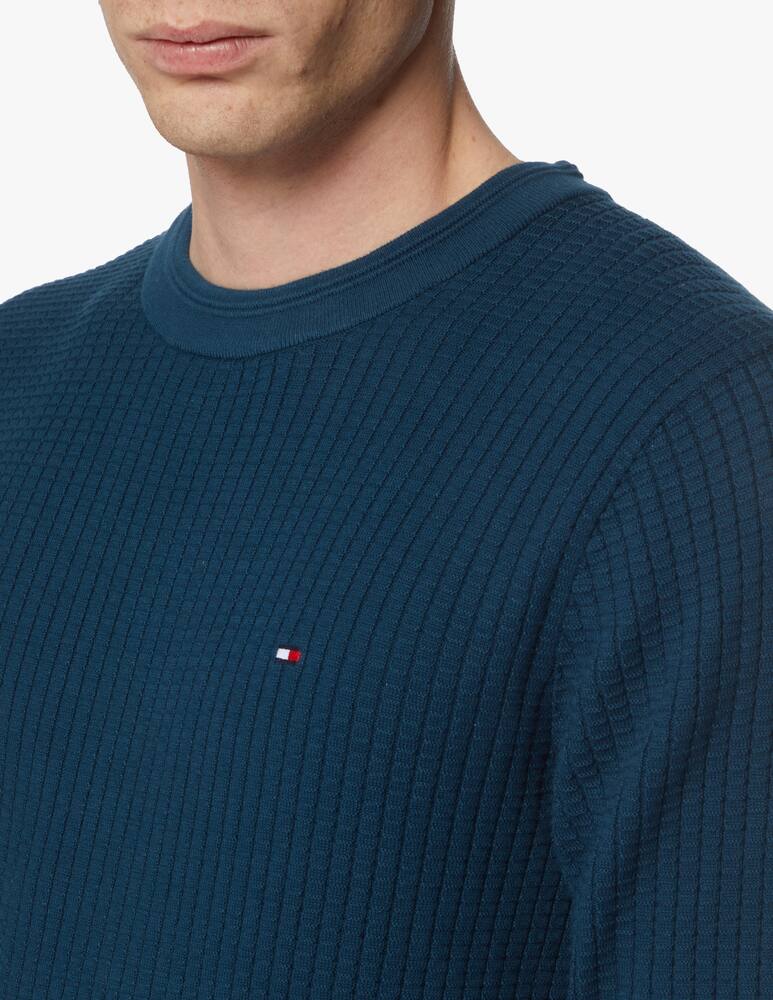rinascente Tommy Hilfiger Maglia girocollo con trama grid - blu