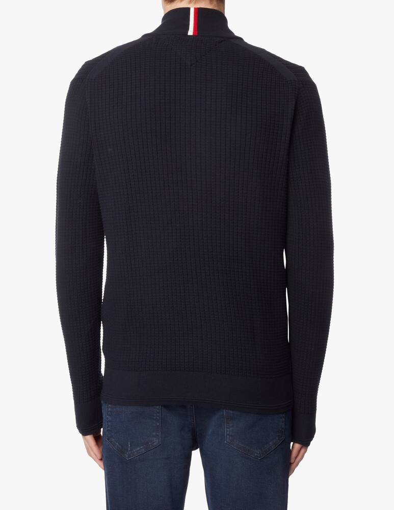rinascente Tommy Hilfiger Fzip grid fantasy sweater - blue