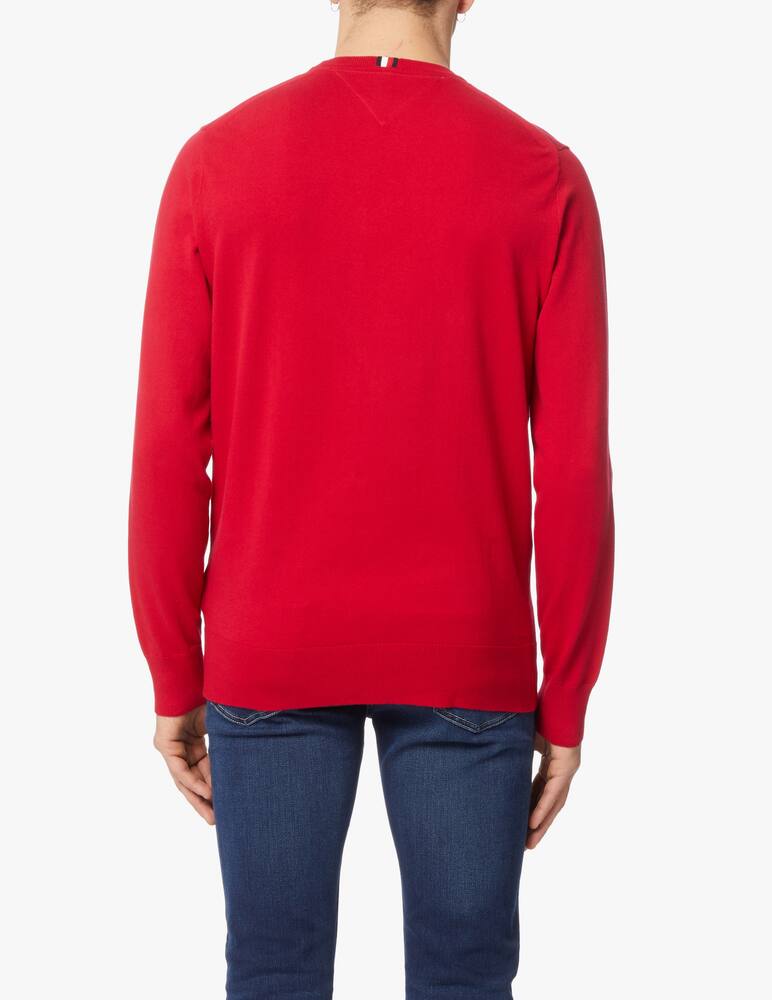 Tommy Hilfiger Maglia girocollo in cotone - rosso - immagine 3 Tommy Hilfiger Maglia girocollo in cotone - rosso - immagine 3