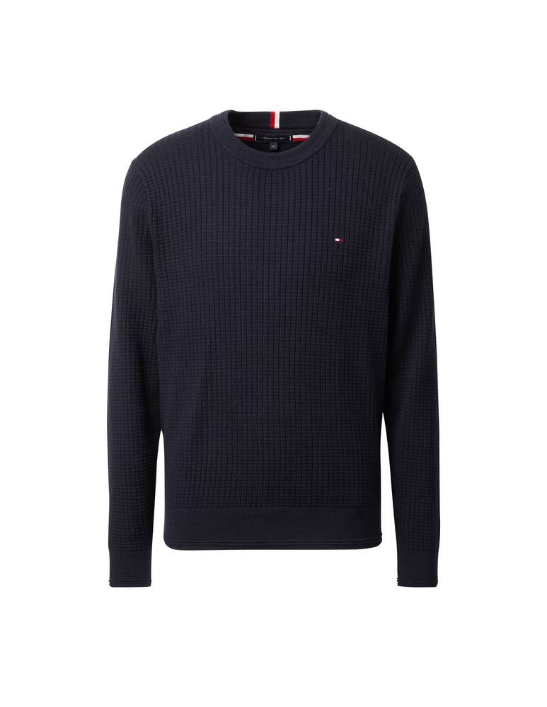 rinascente Tommy Hilfiger Maglia girocollo con trama grid - blu