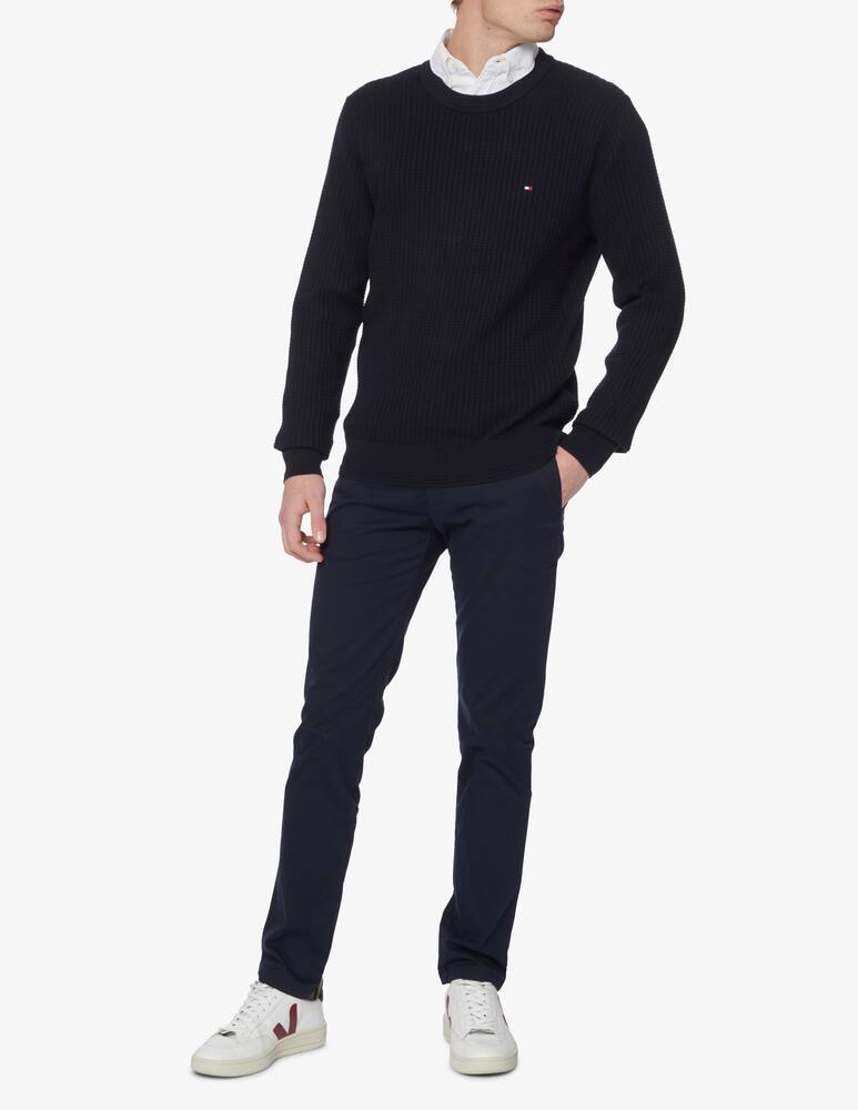 rinascente Tommy Hilfiger Maglia girocollo con trama grid - blu