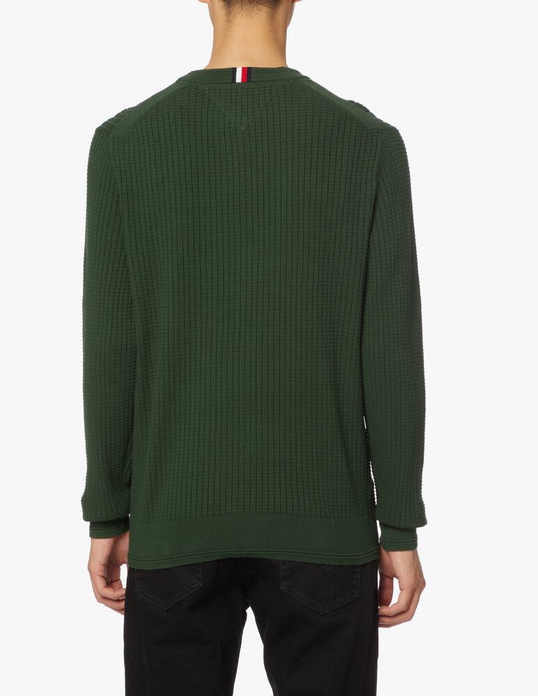 rinascente Tommy Hilfiger Maglia girocollo con trama grid - verde