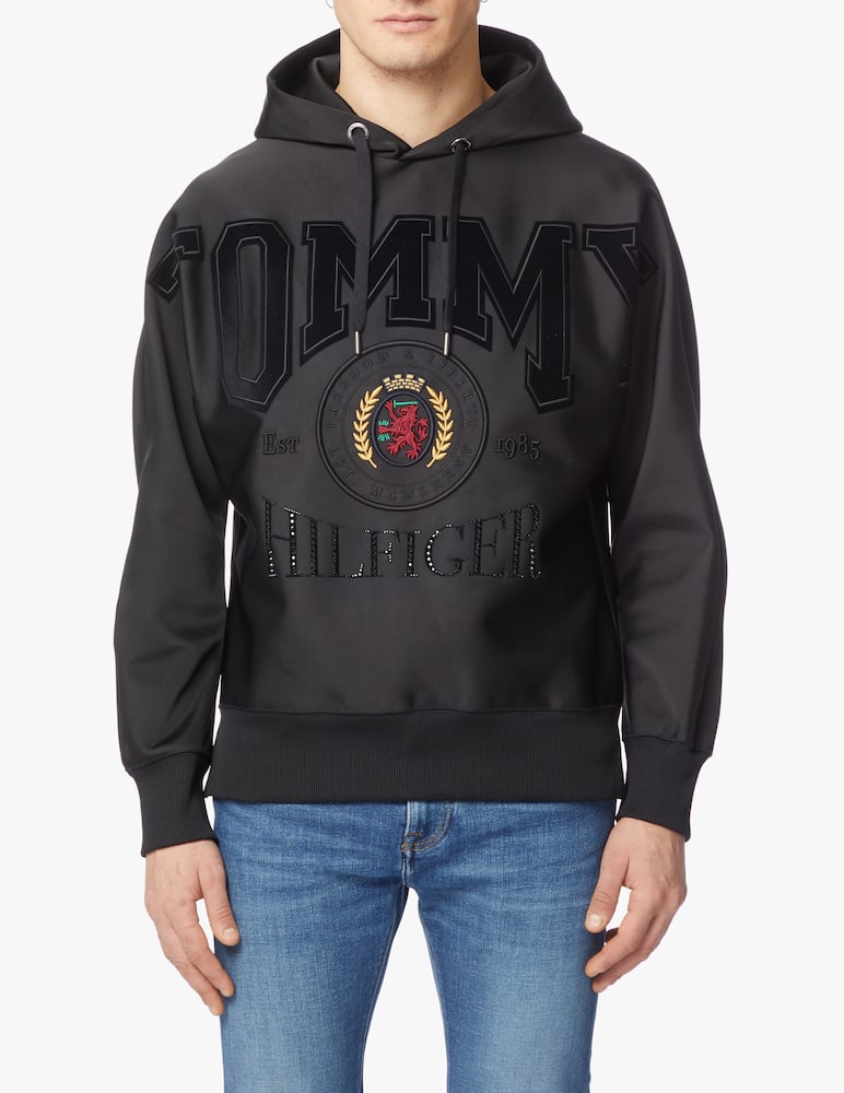 rinascente Tommy Hilfiger Hoodie satin festive - black