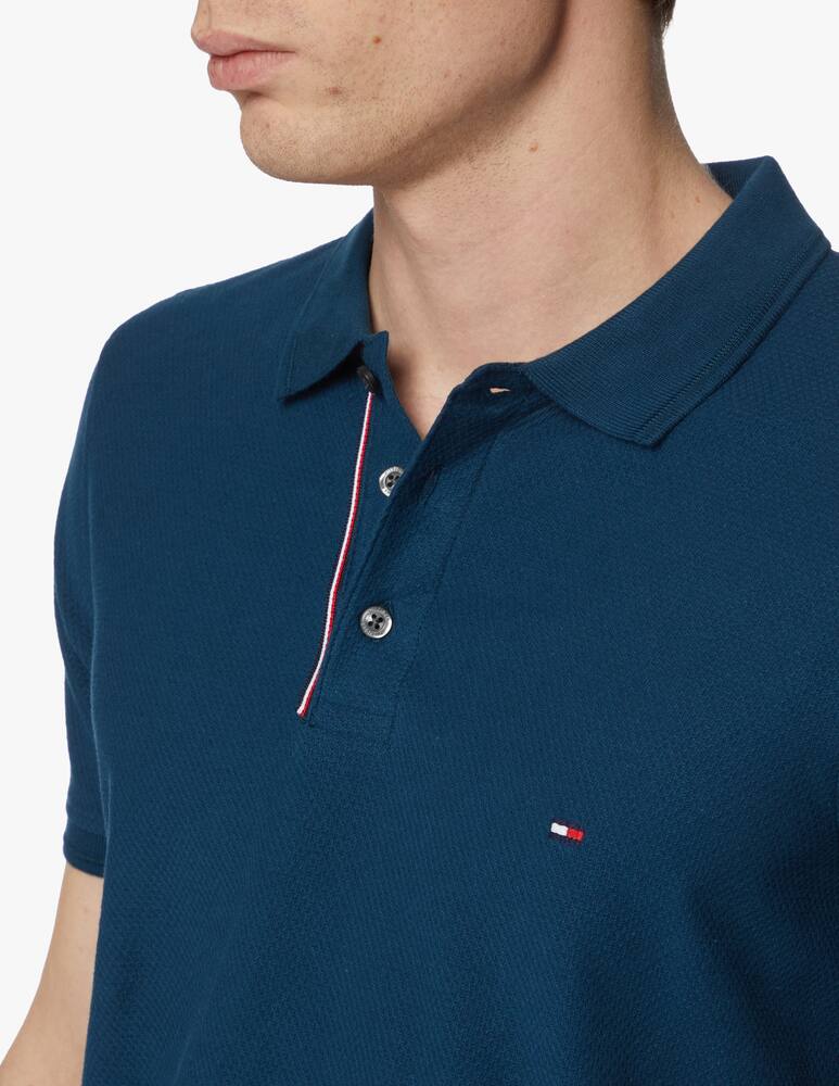 rinascente Tommy Hilfiger Short sleeve knit polo bubble fantasy - blue