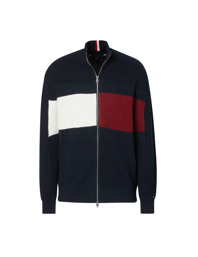 rinascente Tommy Hilfiger Fzip big flag sweater - blue