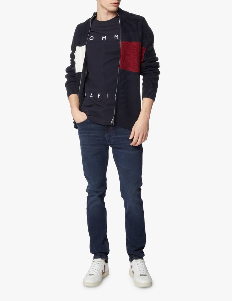 rinascente Tommy Hilfiger Fzip big flag sweater - blue