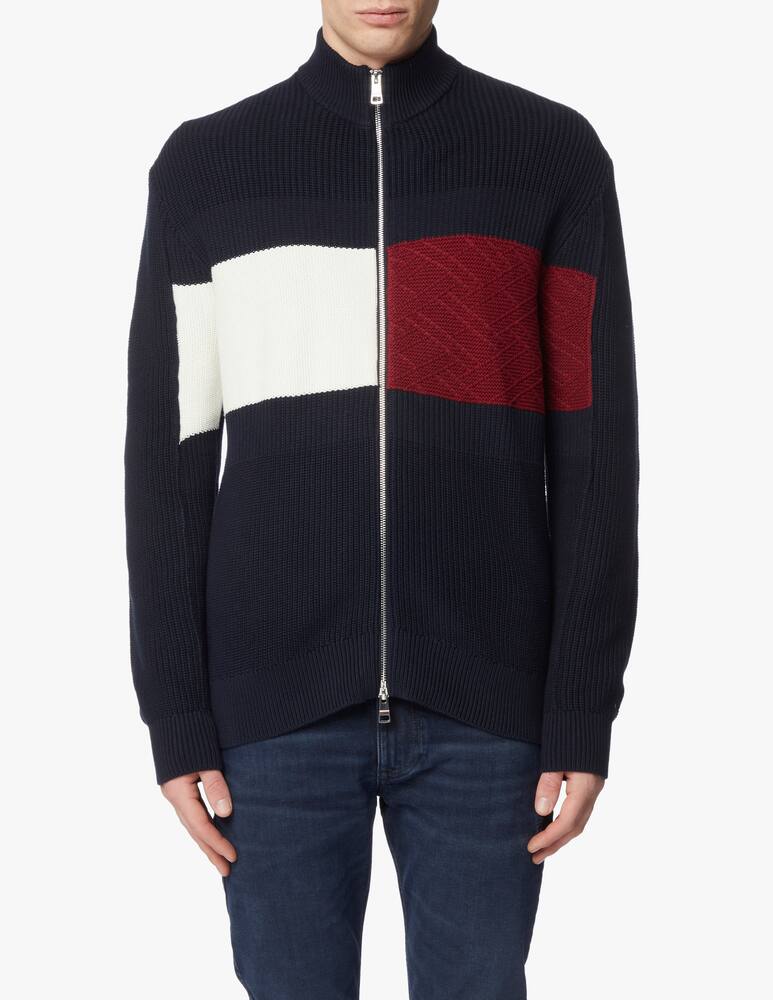 rinascente Tommy Hilfiger Fzip big flag sweater - blue