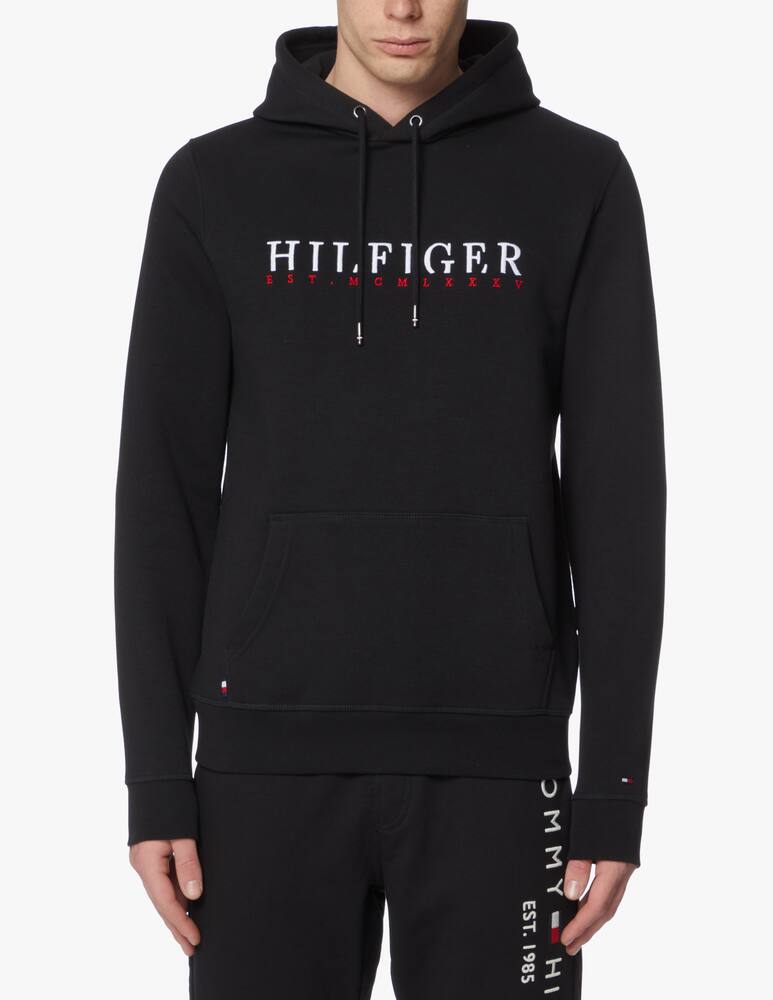 rinascente Tommy Hilfiger Felpa con cappuccio logo corporate - nero