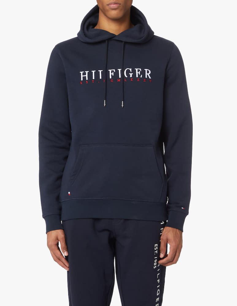 Tommy Hilfiger Felpa con cappuccio logo corporate - blu - immagine 3 Tommy Hilfiger Felpa con cappuccio logo corporate - blu - immagine 3