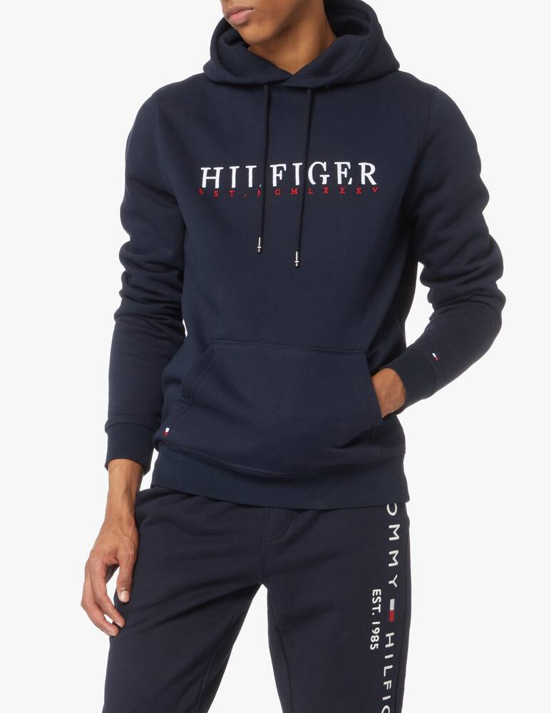 Tommy Hilfiger Felpa con cappuccio logo corporate - blu - immagine 1 Tommy Hilfiger Felpa con cappuccio logo corporate - blu - immagine 1