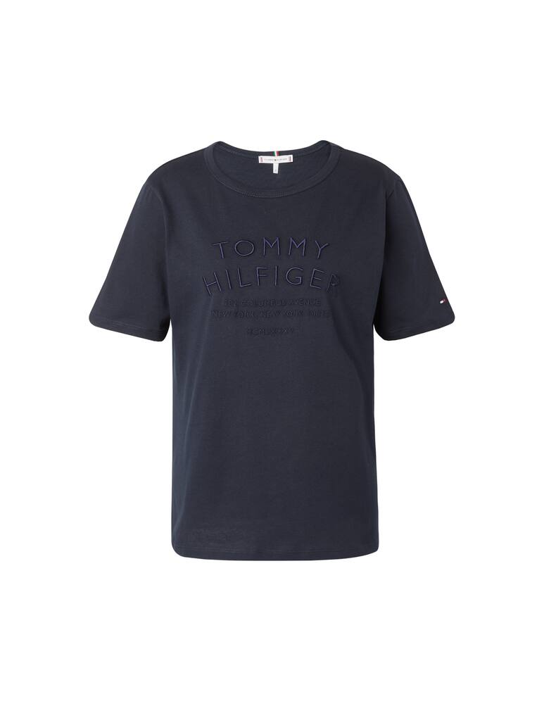 rinascente Tommy Hilfiger Cotton t-shirt with embroidered logo - blue