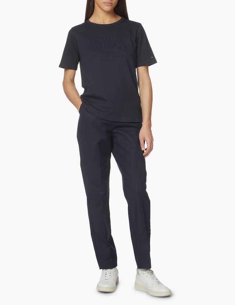 rinascente Tommy Hilfiger Cotton t-shirt with embroidered logo - blue