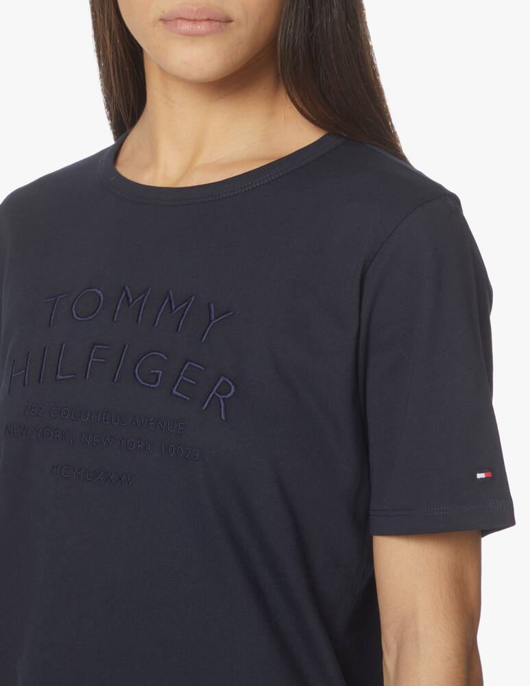 rinascente Tommy Hilfiger Cotton t-shirt with embroidered logo - blue