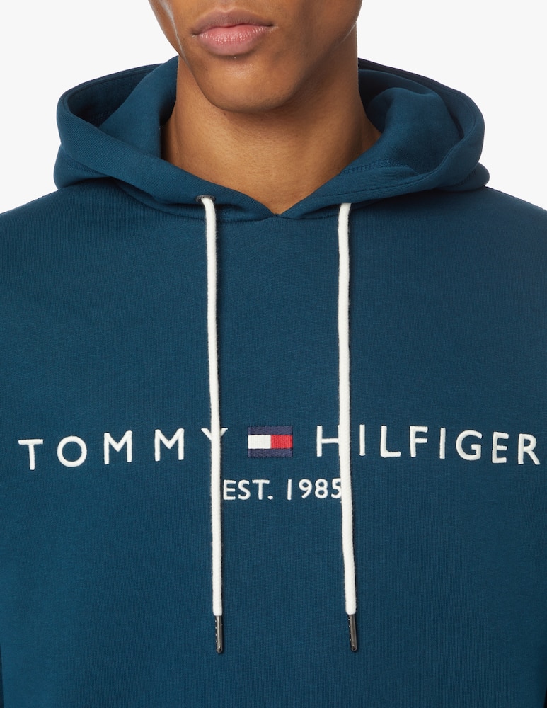rinascente Tommy Hilfiger Felpa con cappuccio logo basic - blu