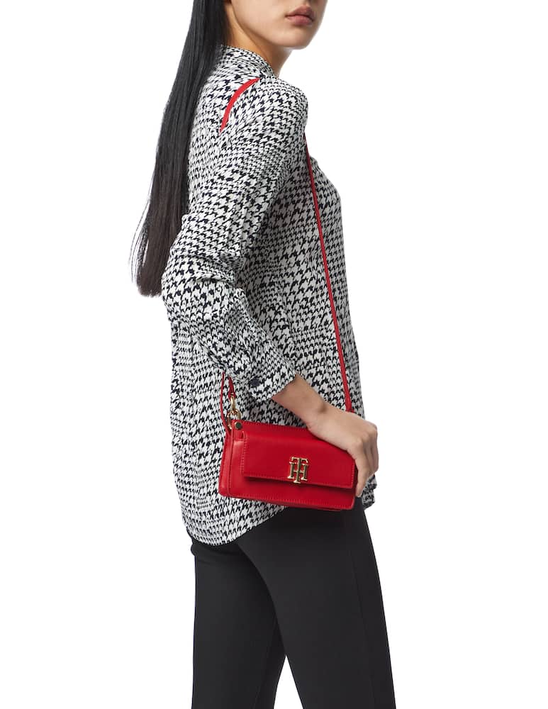 rinascente Tommy Hilfiger Borsa a tracolla piccola con monogramma TH - rosso