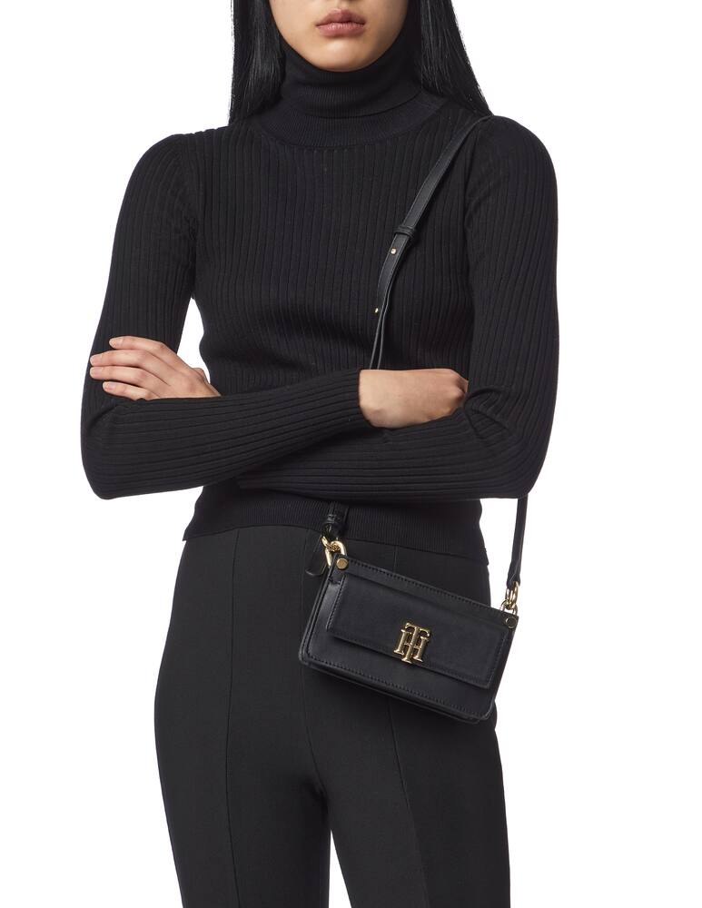 rinascente Tommy Hilfiger Borsa a tracolla piccola con monogramma TH - nero