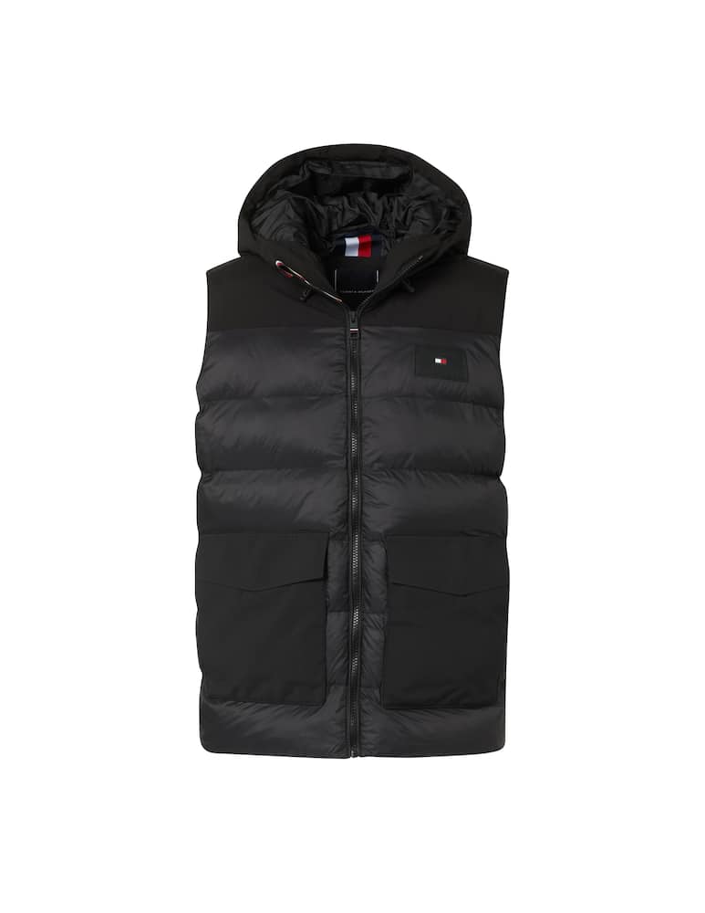 rinascente Tommy Hilfiger Bimaterial padded vest - black