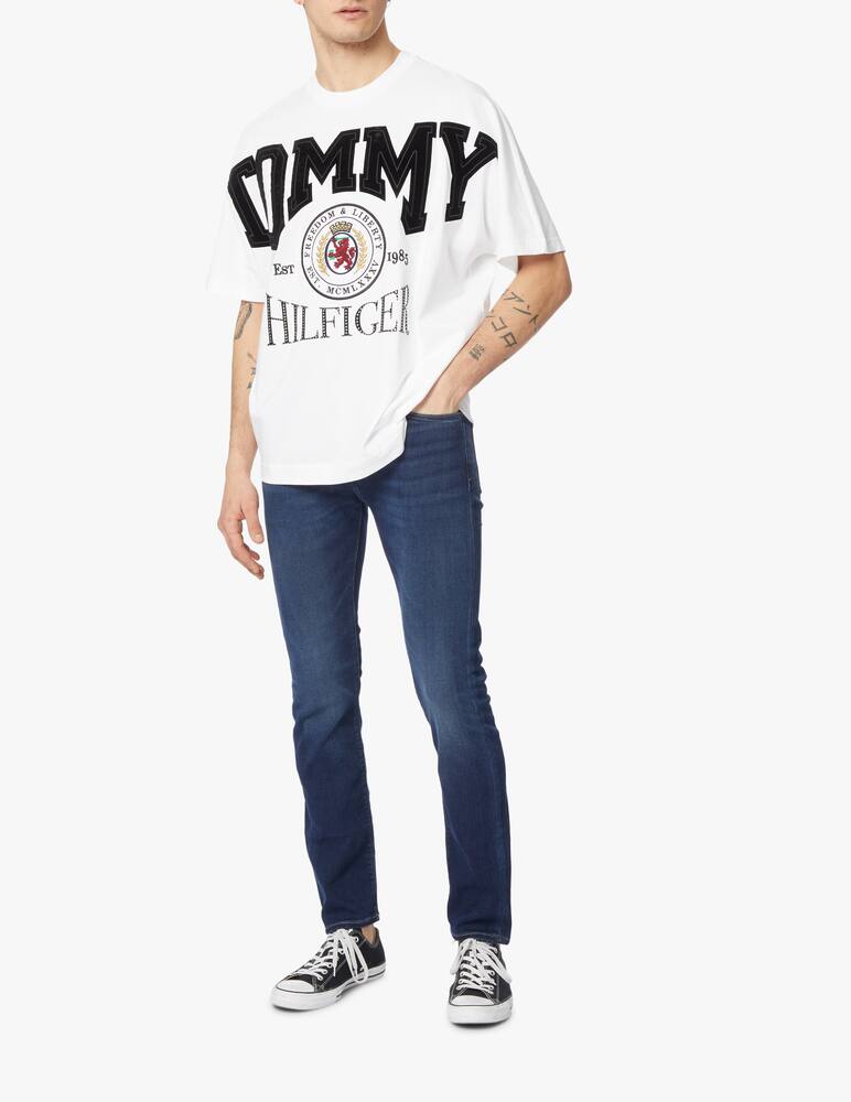 rinascente Tommy Hilfiger Maglietta girocollo logo satin festive - bianco