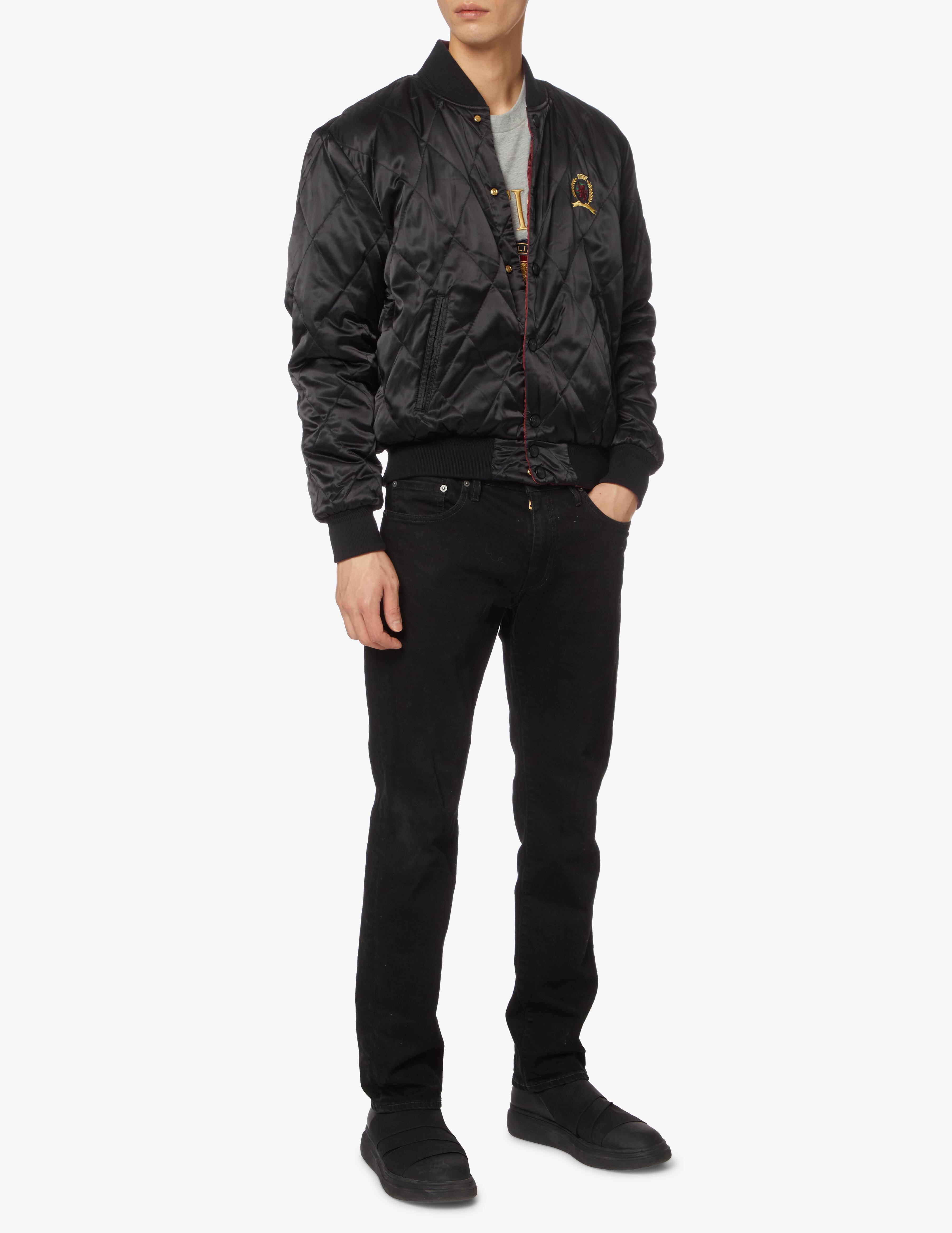 Shop Tommy Hilfiger Bomber jacket festive black on Rinascente