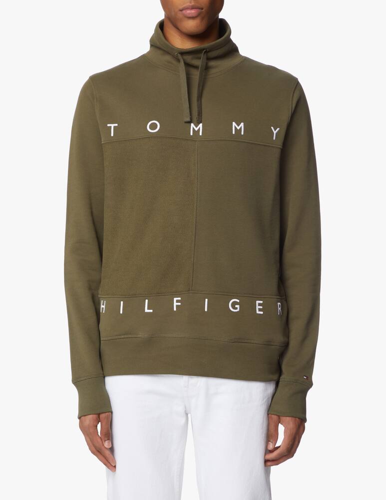 rinascente Tommy Hilfiger Large flag halfzip sweatshirt - green