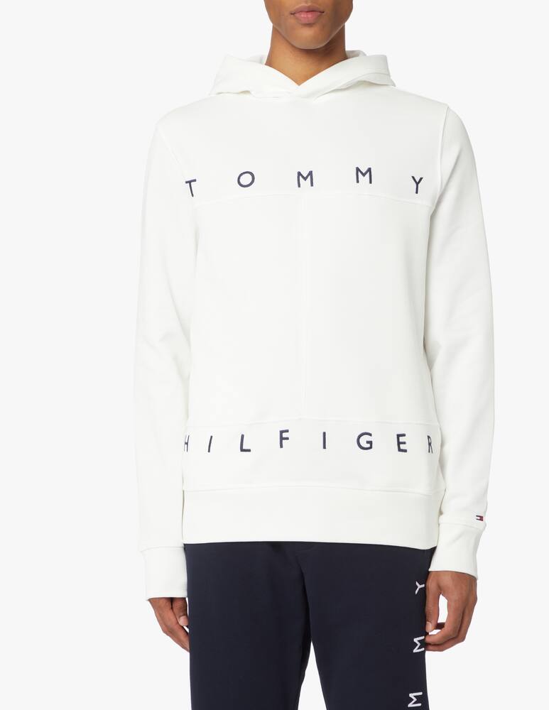 rinascente Tommy Hilfiger Felpa con cappuccio bandiera larga - bianco