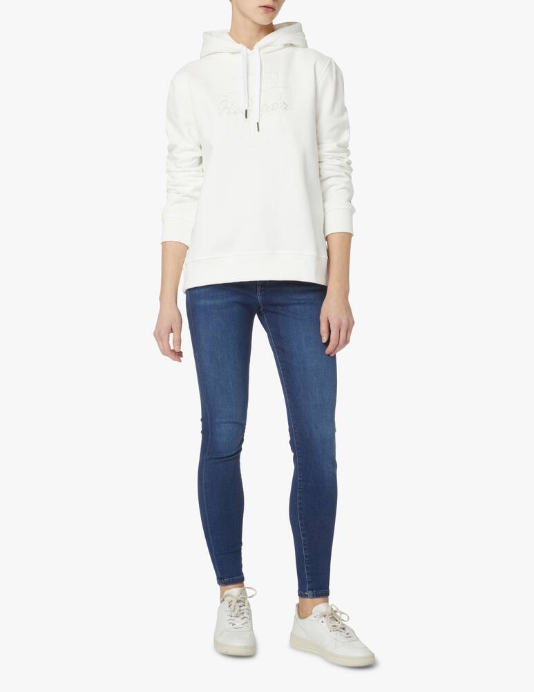 rinascente Tommy Hilfiger Felpa in cotone con cappuccio con logo - bianco