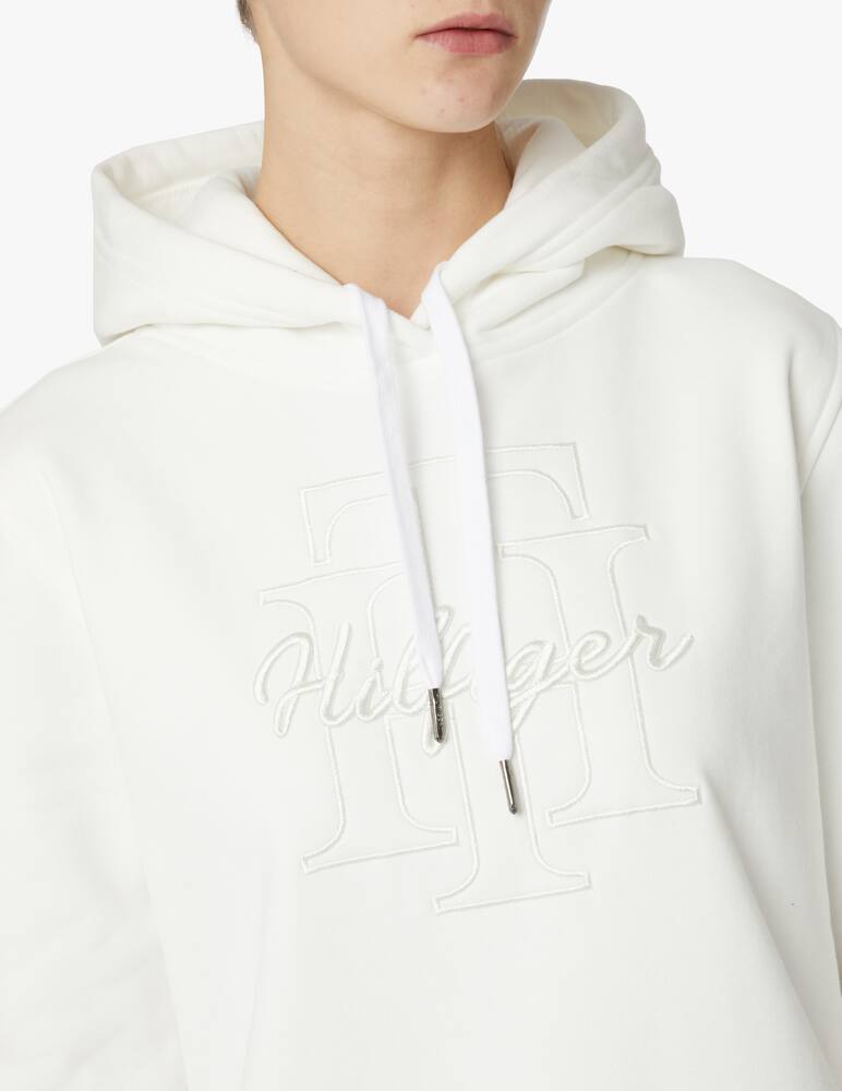 rinascente Tommy Hilfiger Felpa in cotone con cappuccio con logo - bianco