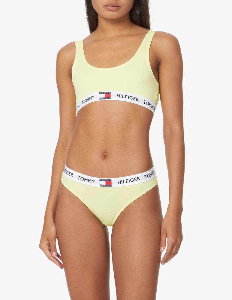 rinascente Tommy Hilfiger Cotton slip bikini with logo - yellow