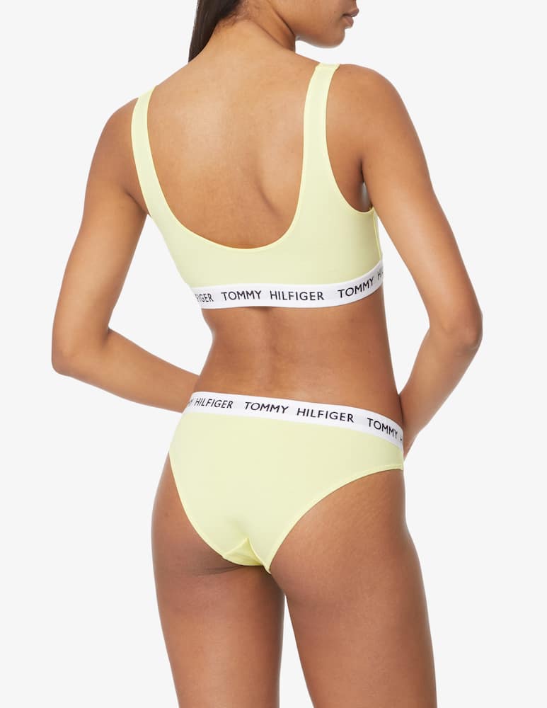 rinascente Tommy Hilfiger Cotton slip bikini with logo - yellow