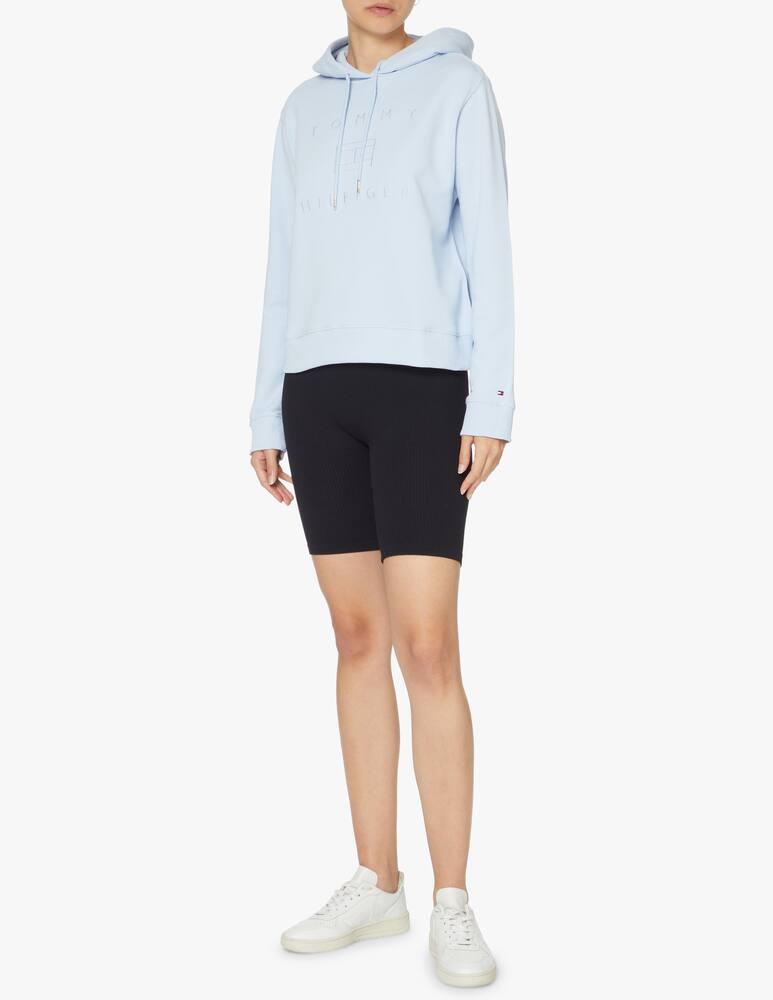 Tommy Hilfiger Cotton sweatshirt with metallic logo - light blue - picture 2 Tommy Hilfiger Cotton sweatshirt with metallic logo - light blue - picture 2
