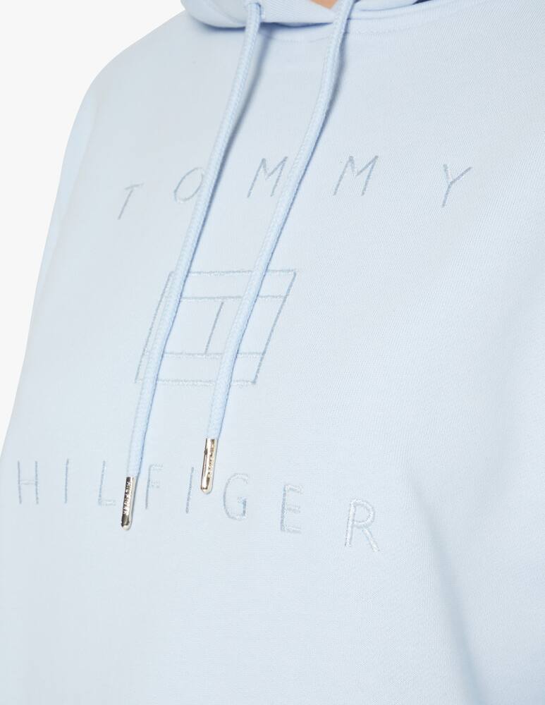 Tommy Hilfiger Cotton sweatshirt with metallic logo - light blue - picture 4 Tommy Hilfiger Cotton sweatshirt with metallic logo - light blue - picture 4