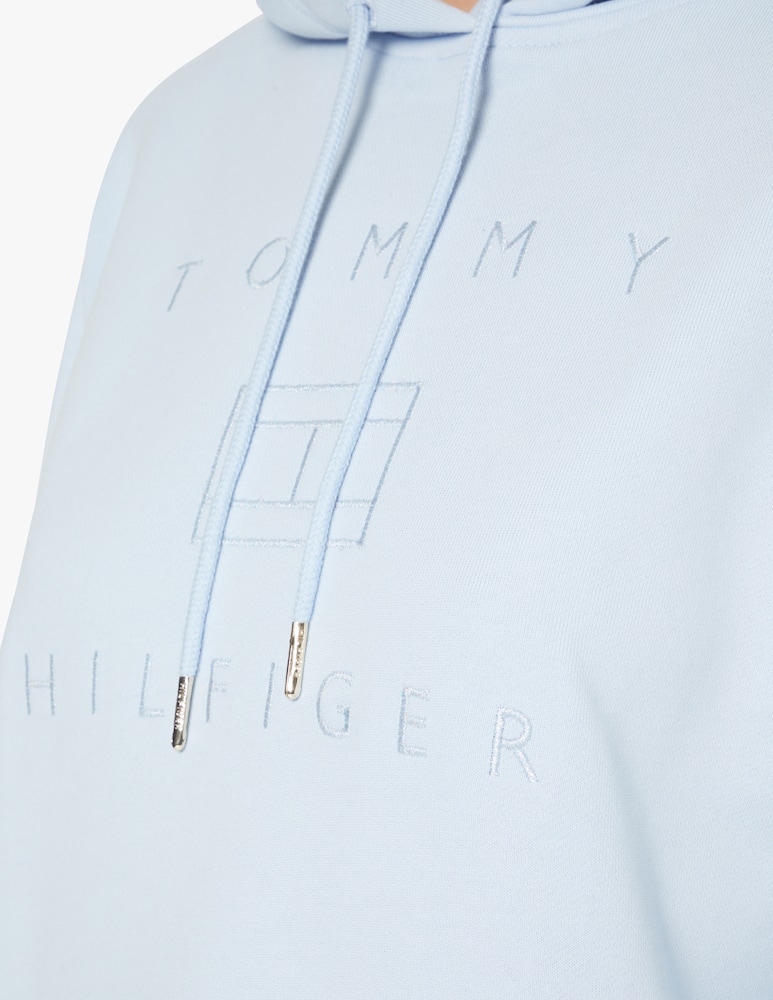 rinascente Tommy Hilfiger Cotton sweatshirt with metallic logo - light blue