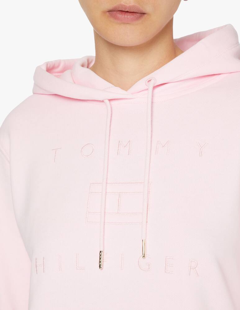 rinascente Tommy Hilfiger Cotton sweatshirt with metallic logo - pink